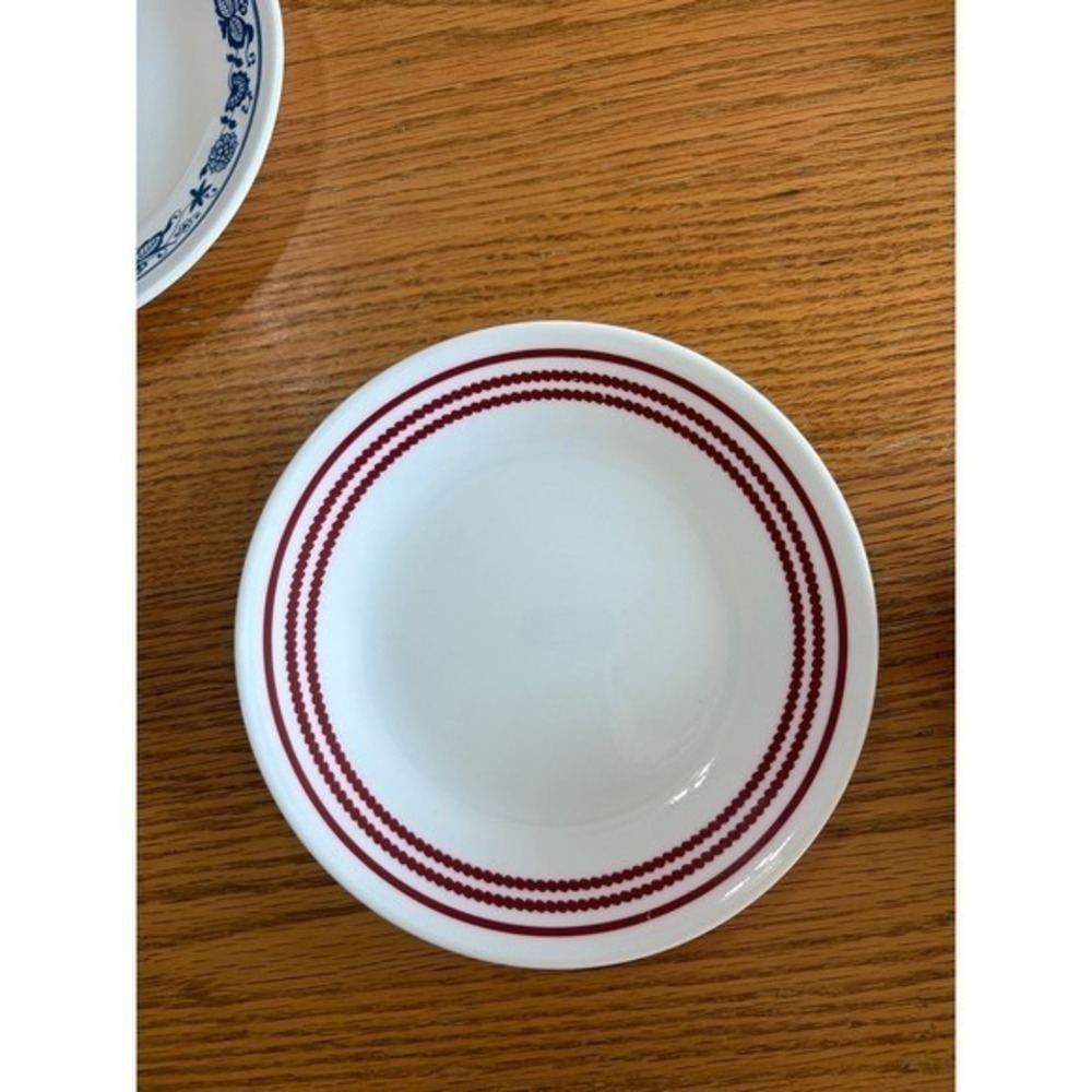 Corelle Ruby Red Plate • 6.75" • Discontinued‎ 2014–2017 • Red Band Pattern - Picture 2 of 3
